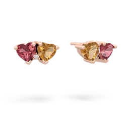 Pink Tourmaline Sweethearts 14K Rose Gold earrings E5260