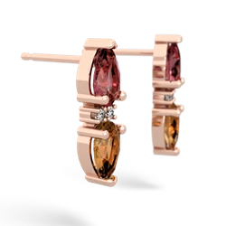 Pink Tourmaline Bowtie Drop 14K Rose Gold earrings E0865