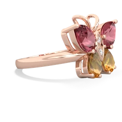 Pink Tourmaline Butterfly 14K Rose Gold ring R2215