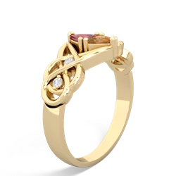 Pink Tourmaline Keepsake Celtic Knot 14K Yellow Gold ring R5300