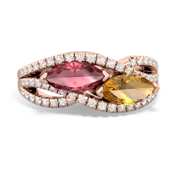 Pink Tourmaline Diamond Rivers 14K Rose Gold ring R3070