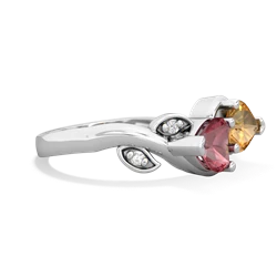 Pink Tourmaline Floral Elegance 14K White Gold ring R5790