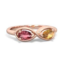 Pink Tourmaline Infinity 14K Rose Gold ring R5050