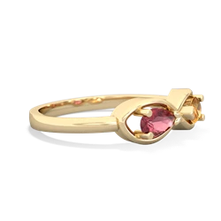 Pink Tourmaline Infinity 14K Yellow Gold ring R5050