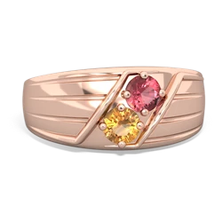 Pink Tourmaline Men's Streamline 14K Rose Gold ring R0460