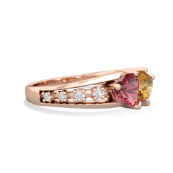 Pink Tourmaline Heart To Heart 14K Rose Gold ring R3342