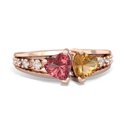 Pink Tourmaline Heart To Heart 14K Rose Gold ring R3342