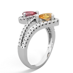 Pink Tourmaline Diamond Dazzler 14K White Gold ring R3000