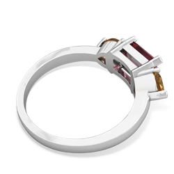 Pink Tourmaline Three Stone 14K White Gold ring R5235