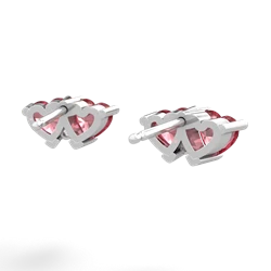 Pink Tourmaline Sweethearts 14K White Gold earrings E5260