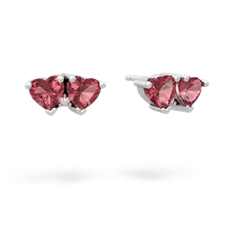 Pink Tourmaline Sweethearts 14K White Gold earrings E5260