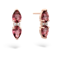 Pink Tourmaline Bowtie Drop 14K Rose Gold earrings E0865