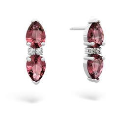 Pink Tourmaline Bowtie Drop 14K White Gold earrings E0865