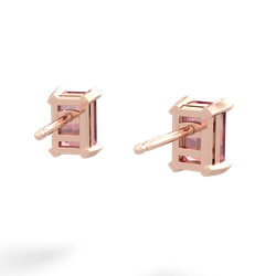 Pink Tourmaline 6X4mm Emerald-Cut Stud 14K Rose Gold earrings E1855