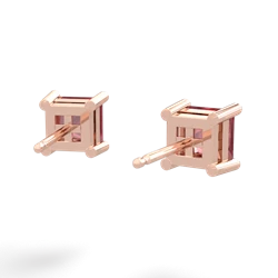 Pink Tourmaline 5Mm Princess Cut Stud 14K Rose Gold earrings E1789