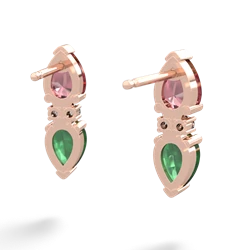 Pink Tourmaline Bowtie Drop 14K Rose Gold earrings E0865