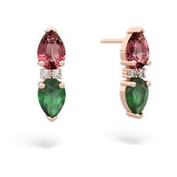 Pink Tourmaline Bowtie Drop 14K Rose Gold earrings E0865