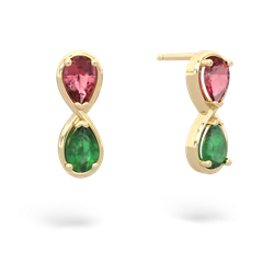 Pink Tourmaline Infinity 14K Yellow Gold earrings E5050