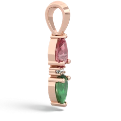 Pink Tourmaline Bowtie Drop 14K Rose Gold pendant P0865