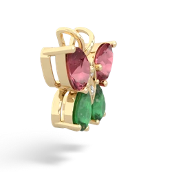 Pink Tourmaline Butterfly 14K Yellow Gold pendant P2215