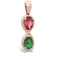 Pink Tourmaline Infinity 14K Rose Gold pendant P5050