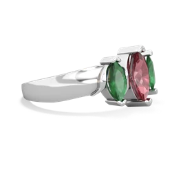 Pink Tourmaline Three Peeks 14K White Gold ring R2433