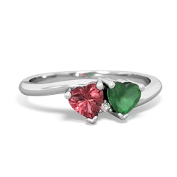 Pink Tourmaline Sweethearts 14K White Gold ring R5260