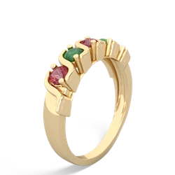 Pink Tourmaline Anniversary Band 14K Yellow Gold ring R2089