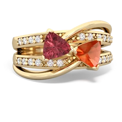 Pink Tourmaline Bowtie 14K Yellow Gold ring R2360