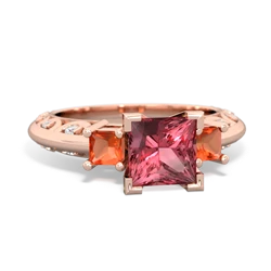 Pink Tourmaline Eternal Embrace Engagement 14K Rose Gold ring C2001