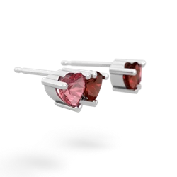 Pink Tourmaline Sweethearts 14K White Gold earrings E5260