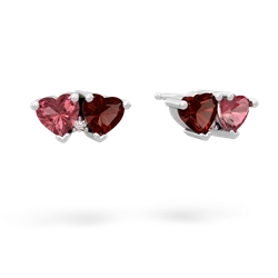 Pink Tourmaline Sweethearts 14K White Gold earrings E5260