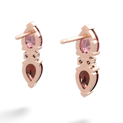 Pink Tourmaline Bowtie Drop 14K Rose Gold earrings E0865