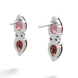 Pink Tourmaline Bowtie Drop 14K White Gold earrings E0865