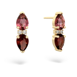 Pink Tourmaline Bowtie Drop 14K Yellow Gold earrings E0865