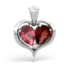 Pink Tourmaline Two Become One 14K White Gold pendant P5330