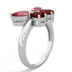 Pink Tourmaline Butterfly 14K White Gold ring R2215