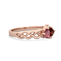 Pink Tourmaline Heart To Heart Braid 14K Rose Gold ring R5870