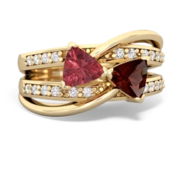 Pink Tourmaline Bowtie 14K Yellow Gold ring R2360