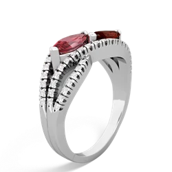 Pink Tourmaline Diamond Rivers 14K White Gold ring R3070