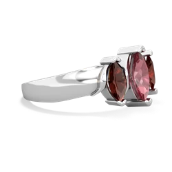 Pink Tourmaline Three Peeks 14K White Gold ring R2433