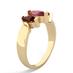 Pink Tourmaline Three Peeks 14K Yellow Gold ring R2433