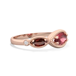 Pink Tourmaline Milgrain Marquise 14K Rose Gold ring R5700