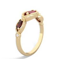 Pink Tourmaline Milgrain Marquise 14K Yellow Gold ring R5700