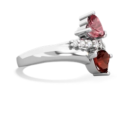 Pink Tourmaline Heart To Heart 14K White Gold ring R2064