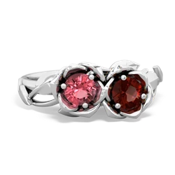 Pink Tourmaline Rose Garden 14K White Gold ring R5510