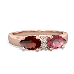 Pink Tourmaline Pear Bowtie 14K Rose Gold ring R0865