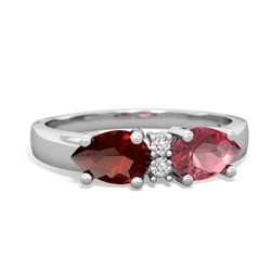 Pink Tourmaline Pear Bowtie 14K White Gold ring R0865