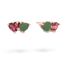 Pink Tourmaline Sweethearts 14K Rose Gold earrings E5260