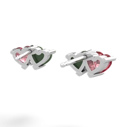 Pink Tourmaline Sweethearts 14K White Gold earrings E5260